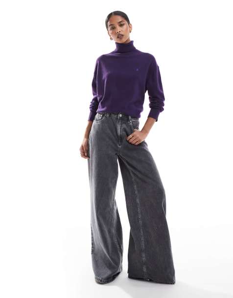 Scalpers - Joy - Maglione viola scuro con collo alto - view 1