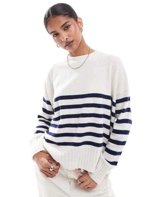 Scalpers - Joy - Pull à détail dans le dos - Rayures bleu marine