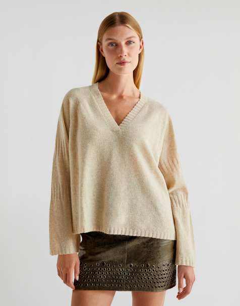Scalpers – Joy – Pullover in Ecru mit v-förmigen Ärmeln - view 1