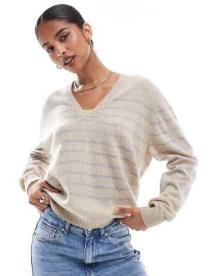 Scalpers Joy Square Jumper In Blue Stripes