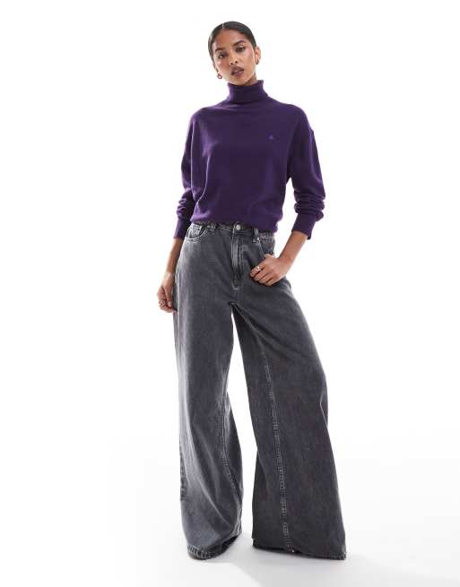 Scalpers joy turtle sweater in dark purple 