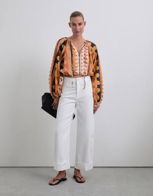 Scalpers - Jupe-culotte en jean - Blanc