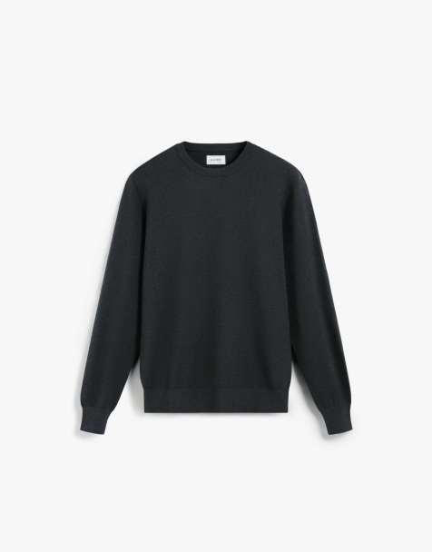 Scalpers - Klassieke tricot sweater met ronde hals in donkergrijs - view 1