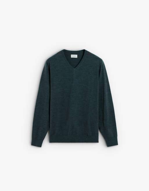 Scalpers - Klassieke tricot trui met V-hals in eend