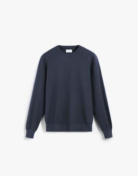 Scalpers – Klassischer Strickpullover in Marineblau mit Rundhalsausschnitt - view 1