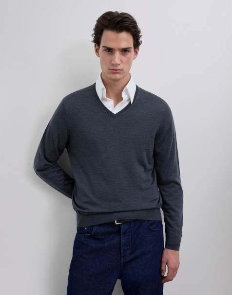 Scalpers – Klassisches Trikot in Graublau mit V-Ausschnitt - view 1