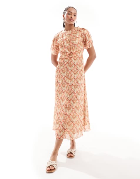 Scalpers – Kleid in Neutral mit Raffung an der Vorderseite - view 1