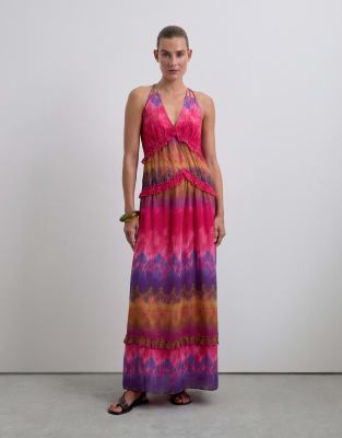 Scalpers - Kleid in Rosa mit Batikmuster