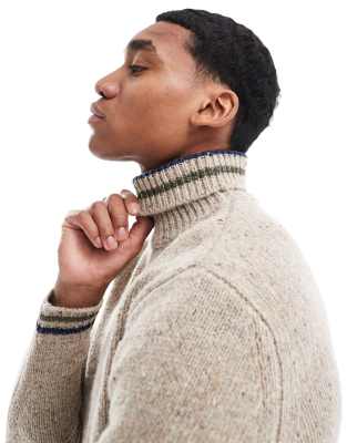 Klint Turtleneck Tricot Sweater In Taupe-Brown