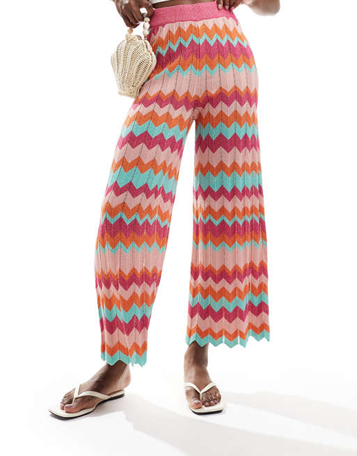 Scalpers knit pants in multicolour