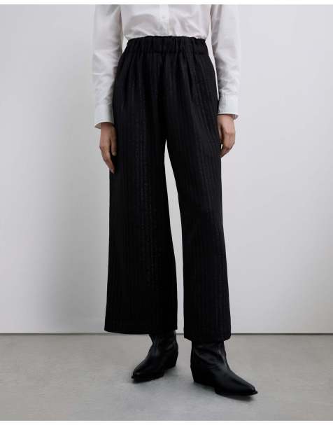 Scalpers – Knittystrilu – Hose in gestreiftem Schwarz - view 1