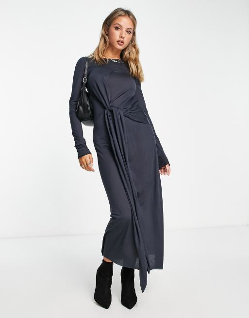 Scalpers – Knot – Cupro-Kleid in Grau
