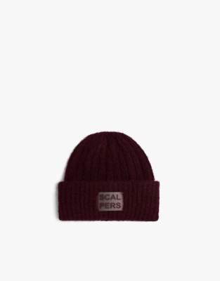 Scalpers - Kuschelige Strickmütze in Burgunderrot