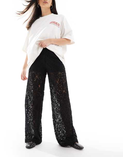 Scalpers lace pants in black - view 1
