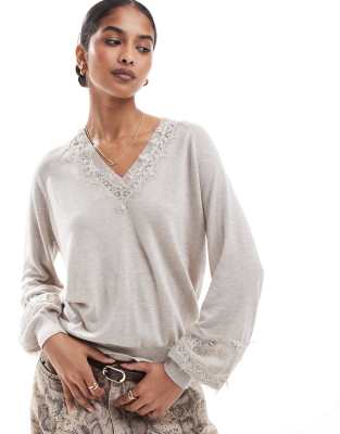 Scalpers - Lara - Pullover in Natur-Neutral