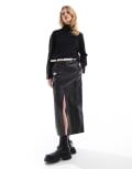 [Scalpers] Scalpers leather cargo midi skirt in black M BLACK