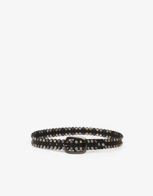 Scalpers - Leren riem met studs in zwart