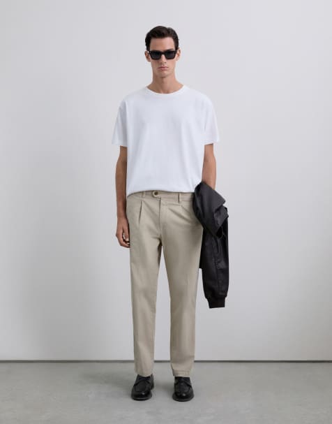 Scalpers – Loose-Fit-Hose in Beige mit Abnähern - view 1