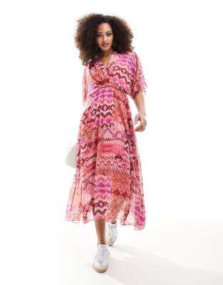 Thumbnail - Scalpers - Luftiges Midikleid in Rosa