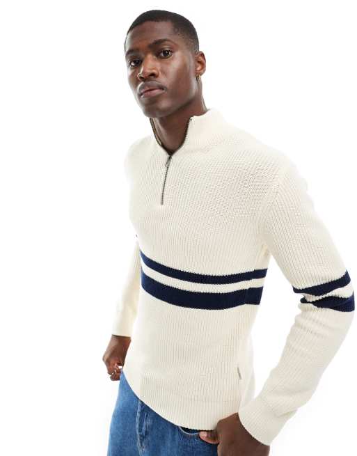 Scalpers - Maglione bianco sporco con zip