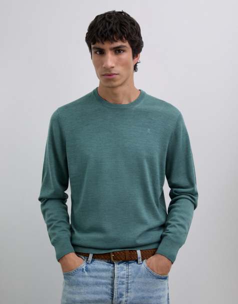 Scalpers - Maglione classico in tricot verde con scollo rotondo - view 1