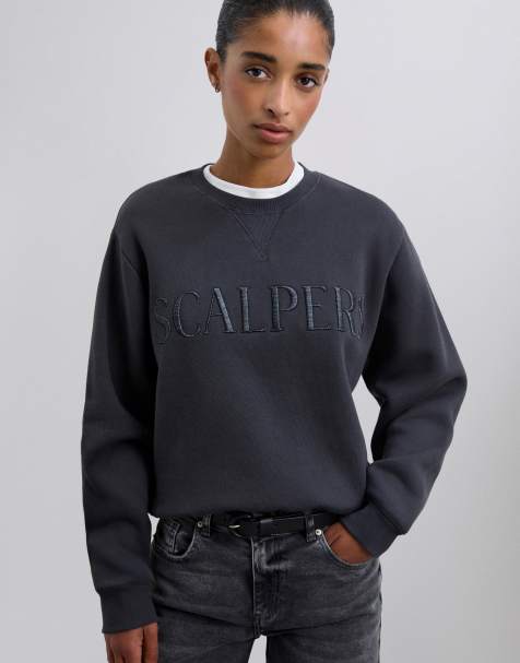 Scalpers - Maglione color grigio scuro con scritta - view 1