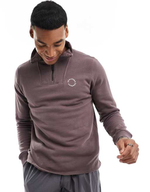 Scalpers - Maglione con scollo a V bordeaux con zip
