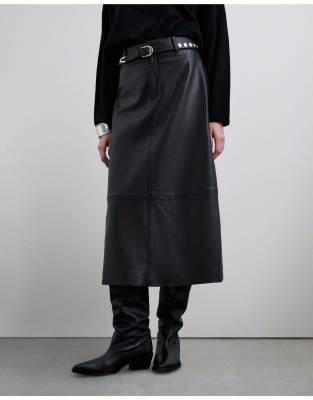 Scalpers - Midirock aus schwarzem Leder