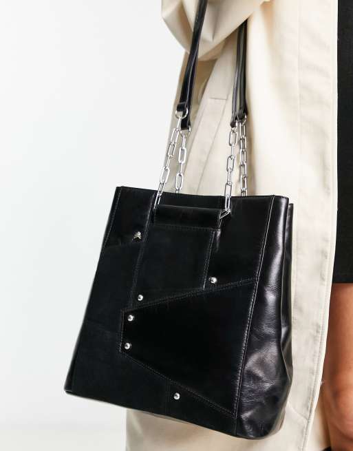 Scalpers - Milan - Sac en cuir avec empiècement - Noir 