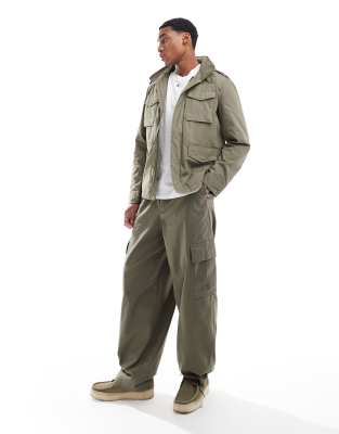 military jacket in khaki-Green