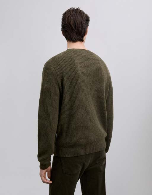 Scalpers – Military-Tricotpullover in Khaki, 2 von 5
