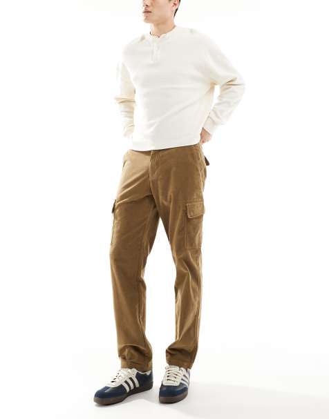 Scalpers modern corduroy cargo pants in caramel - view 1