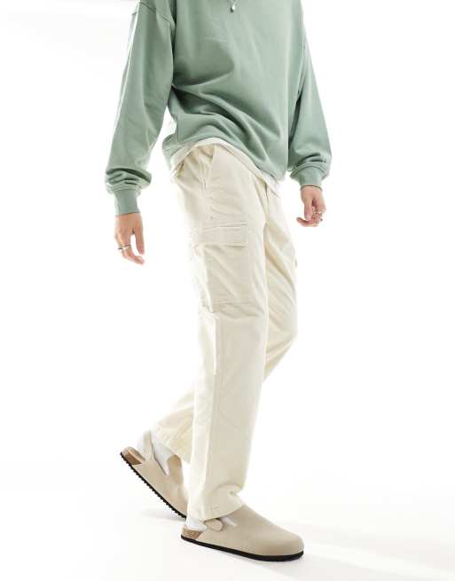 Scalpers modern corduroy cargo pants in off-white