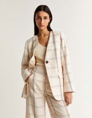 Scalpers natural check blazer in neautral check-Neutral