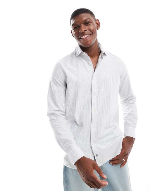 Scalpers - New Abbot - Camicia vestibilità comoda blu chiaro a righe