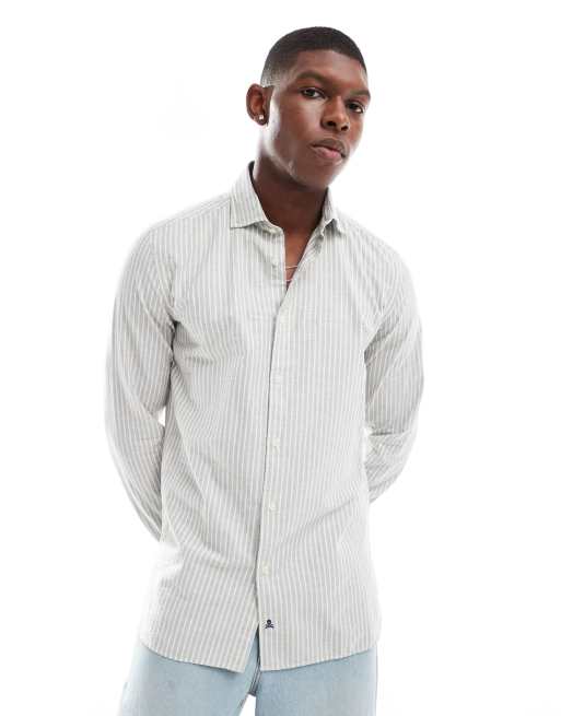 Scalpers - New Abbot - Camicia vestibilità comoda verde a righe