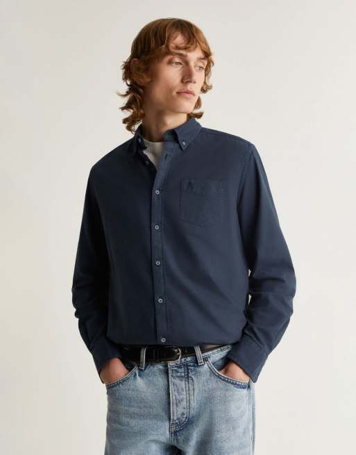 Scalpers - New - Camicia Oxford da spiaggia blu navy