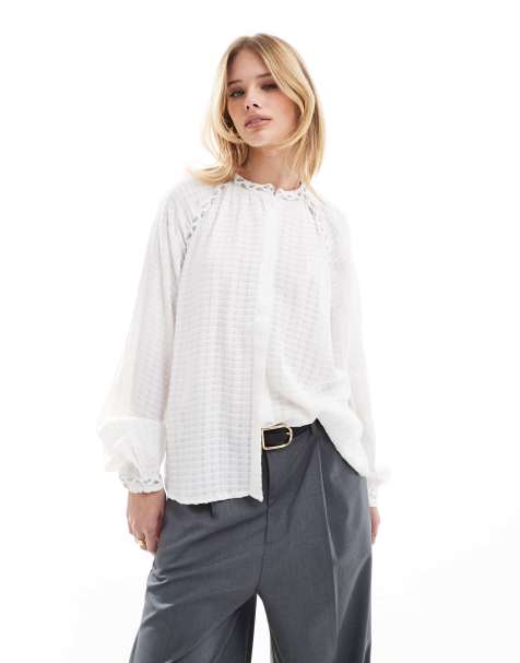 Scalpers – New – Hemdbluse in Weiß mit geflochtenem Detail - view 1