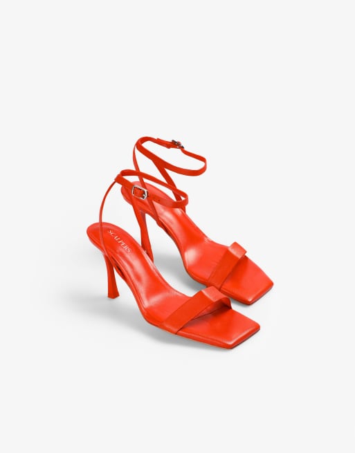 Scalpers - Nieuwe sandalen met hak van jute in oranje