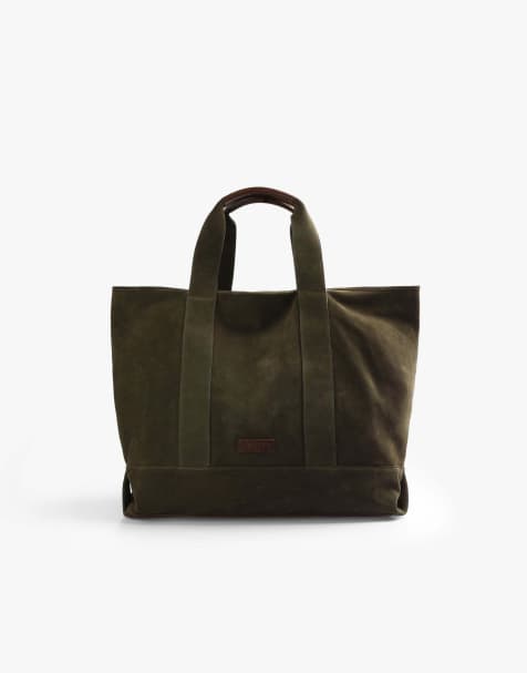 Scalpers – Norman – Tasche aus Wildleder in Khaki - view 1