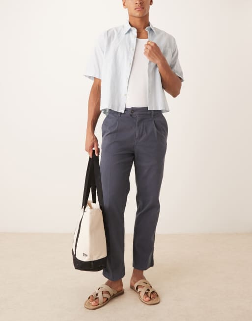 Scalpers - Nos Firenze - Ruimvallende broek in marineblauw
