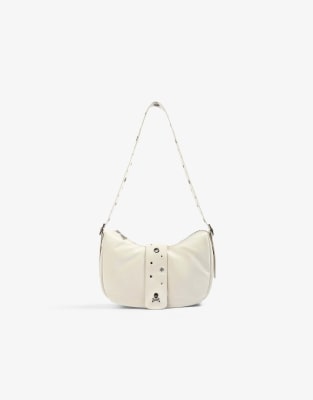 Scalpers NY Midi Eyelets Bag In Ecru-White