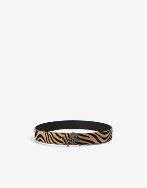 Scalpers - Omkeerbare riem met dierenprint in zwart - view 1