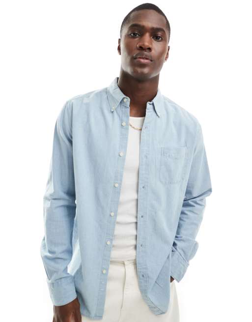 Scalpers - Overhemd in lichtblauw denim