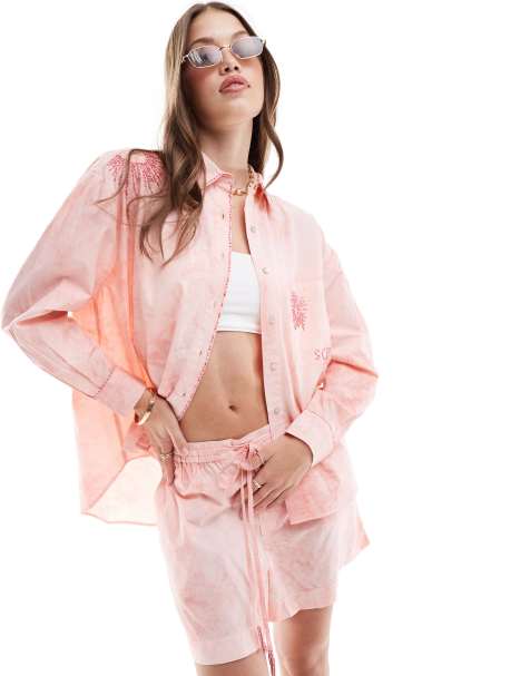 Scalpers - Overhemd in roze tie-dye - view 1