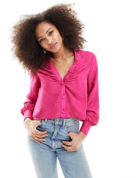 Scalpers - Overhemd met knoopsluiting in fuchsia - view 1