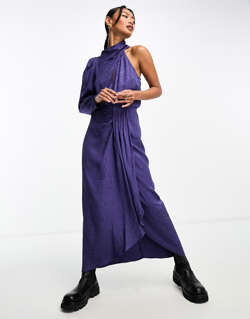 Scalpers paisley knot dress in purple