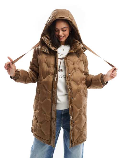 Scalpers - Palo - Gewatteerde jas met capuchon in camel