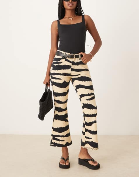 Scalpers - Pantalon en denim longueur cheville à zébrures - view 1