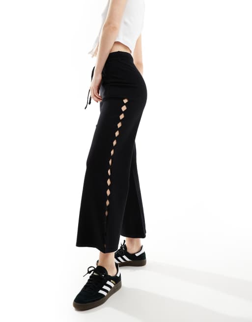 Scalpers - Pantalon en maille ajouré sur les côtés - Noir